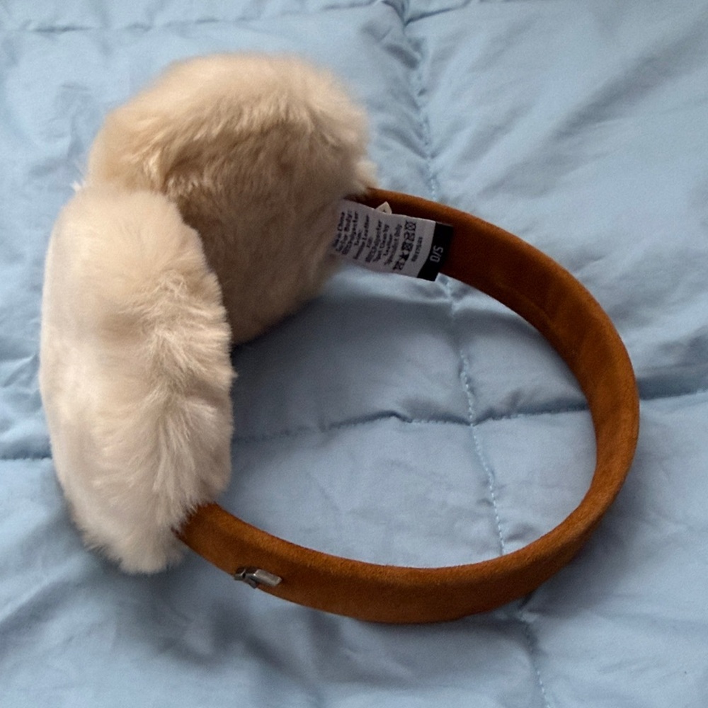 Faux Fur Earmuffs in Cream and Brown